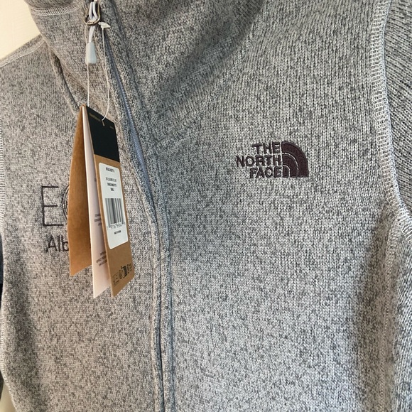 The North Face Women’s Fleece Jacket Small Gray Full Zip Recycled w/ Logo - Picture 6 of 9